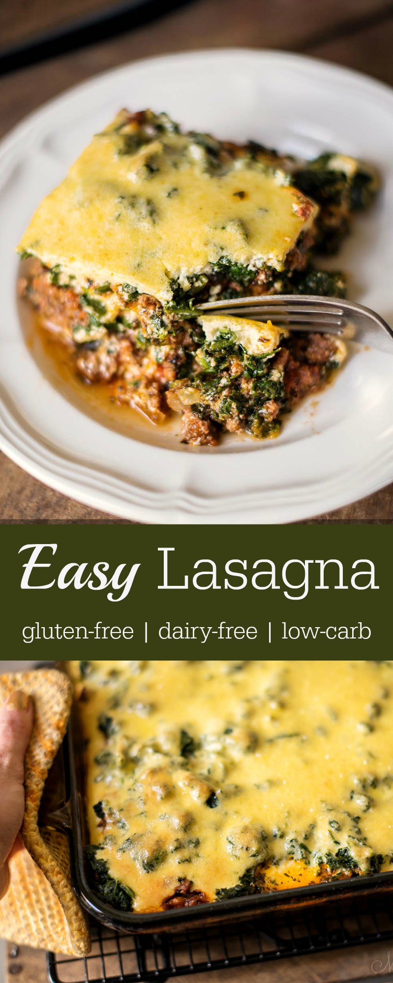 Easy Lasagna - Gluten-free, dairy-free, sugar-free, THM-S