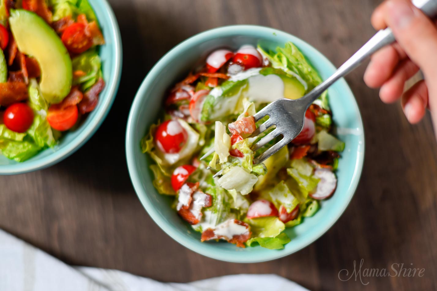 BLT Salad with Tangy Mayo Dressing - Dairy-free, Low-carb, THM-S