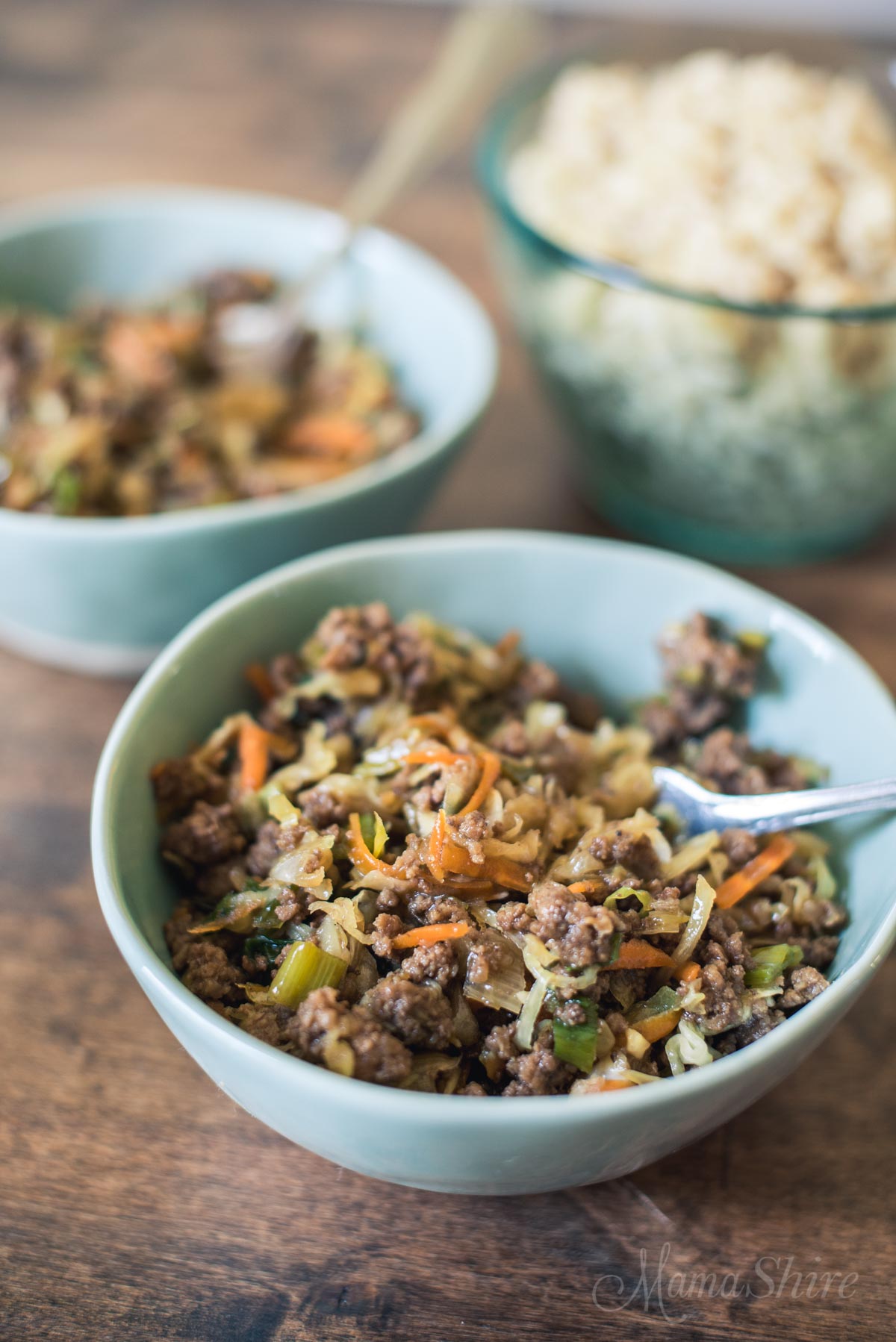 Mongolian Beef Egg Roll in a Bowl - Gluten-free, Low-carb, THM-FP