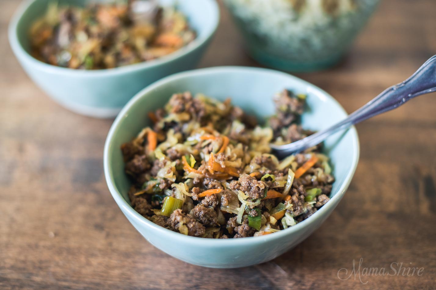 Mongolian Beef Egg Roll in a Bowl - Gluten-free, Low-carb, THM-FP
