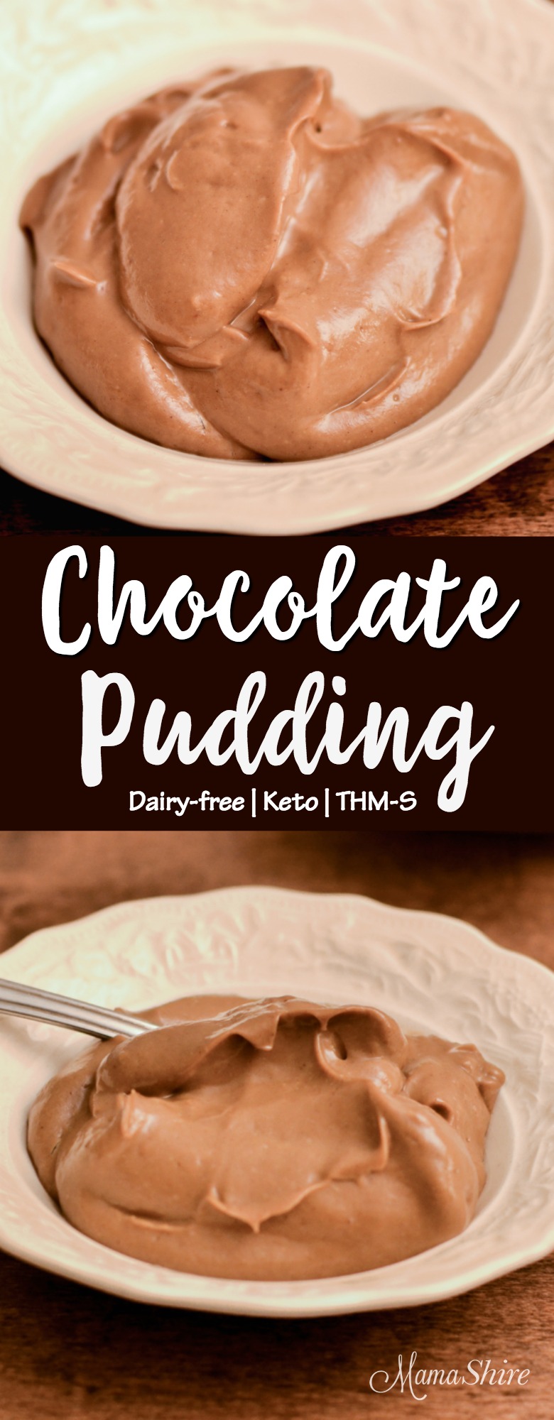 Dairy-free creamy chocolate pudding that is on plan with Trim Healthy Mama and Keto