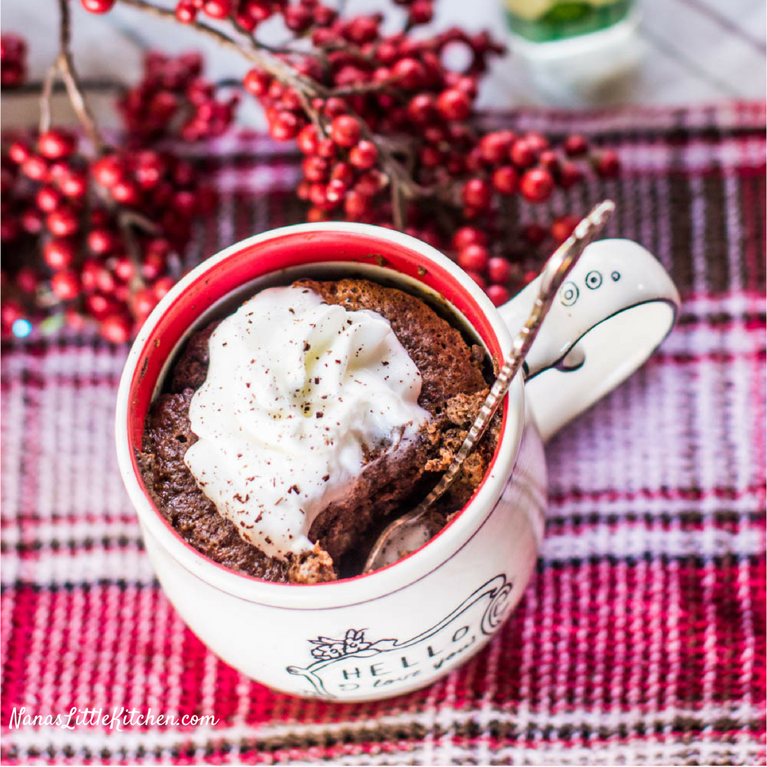 Peppermint Brownie Lava Cake - Healthy Desserts for One