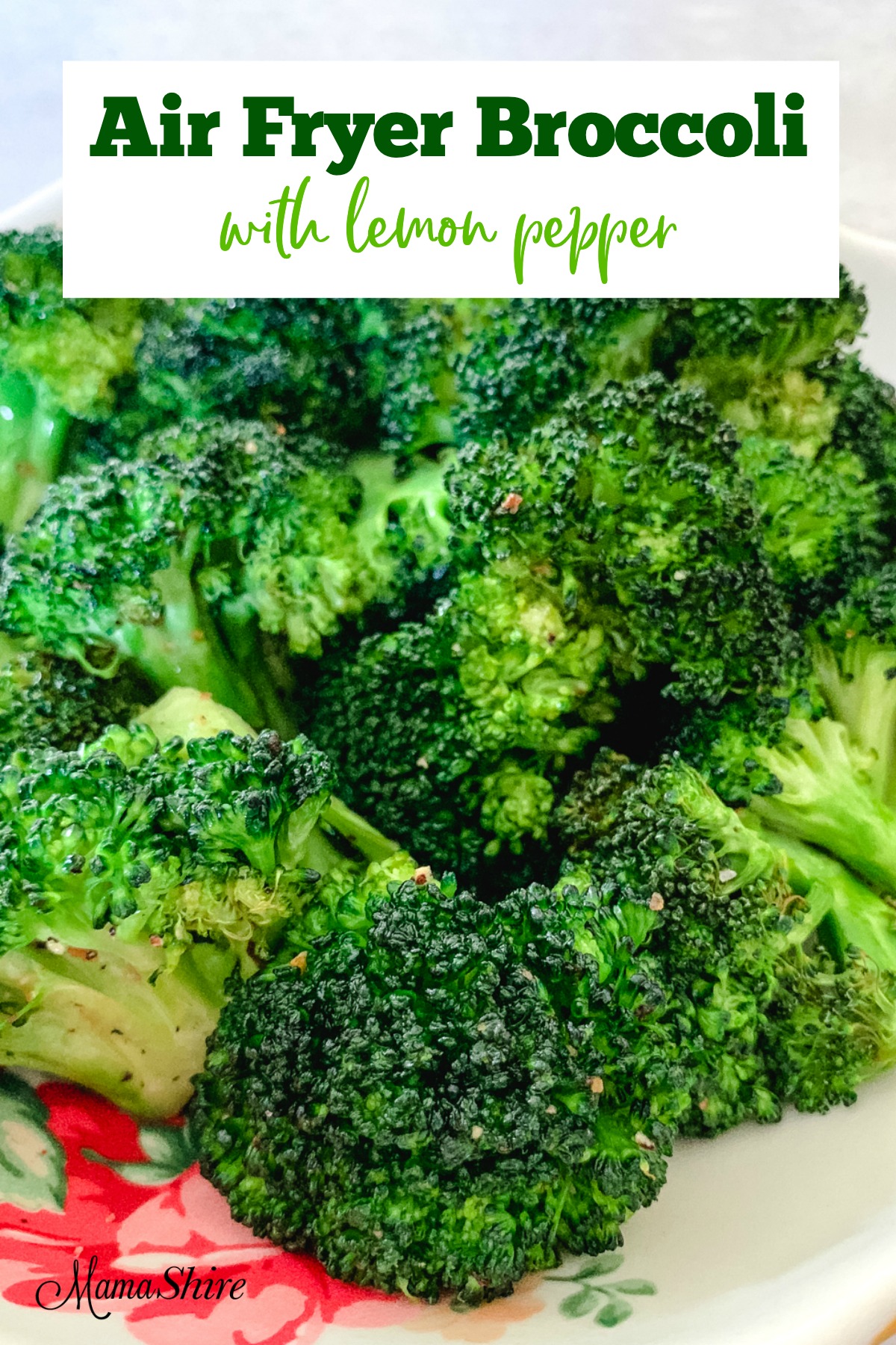 Air-fried broccoli with lemon pepper
