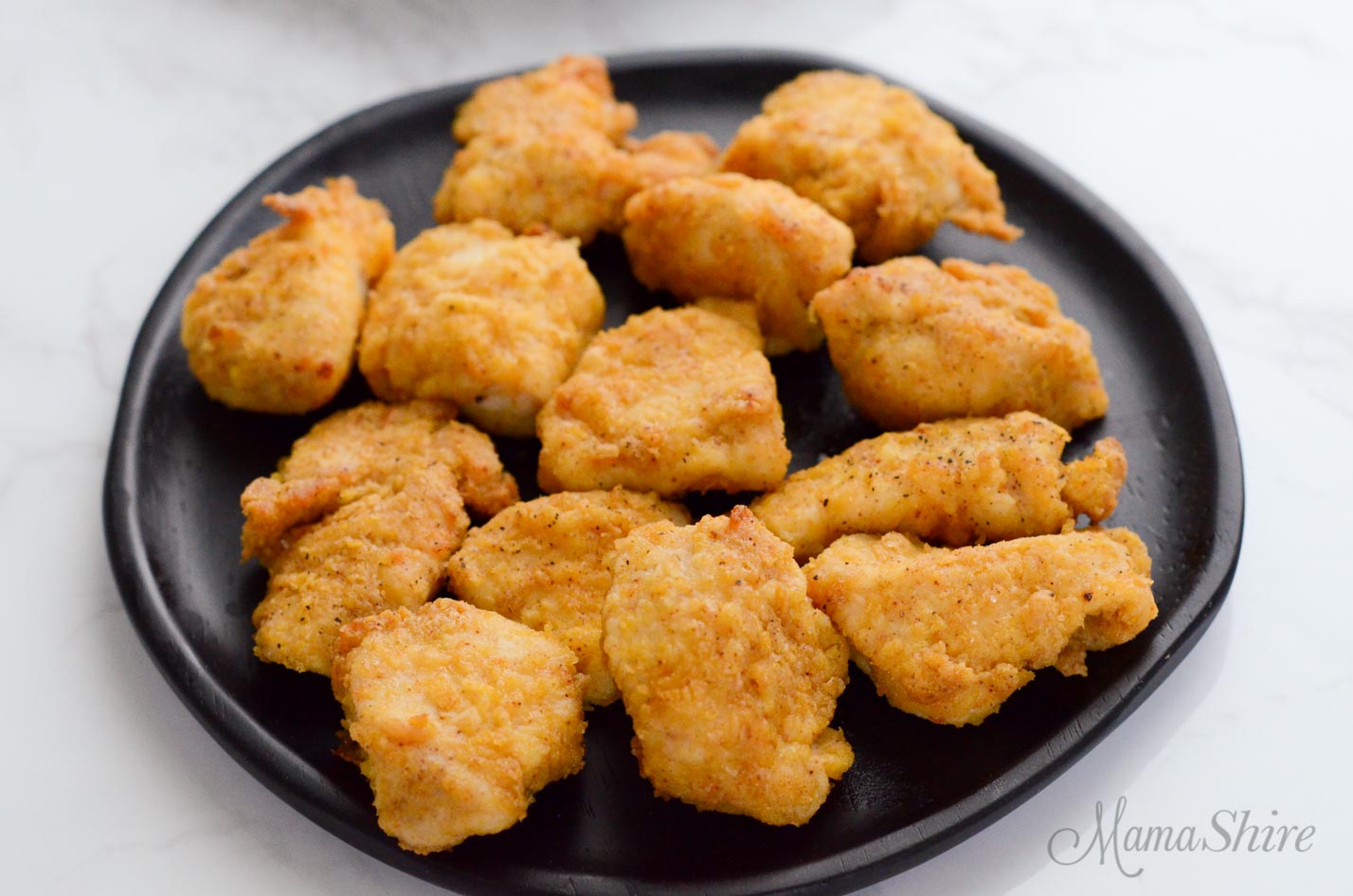 Gluten-Free chicken nuggets made in an air fryer.