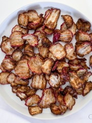 Low Carb Air Fryer Radish Chips for snacking.