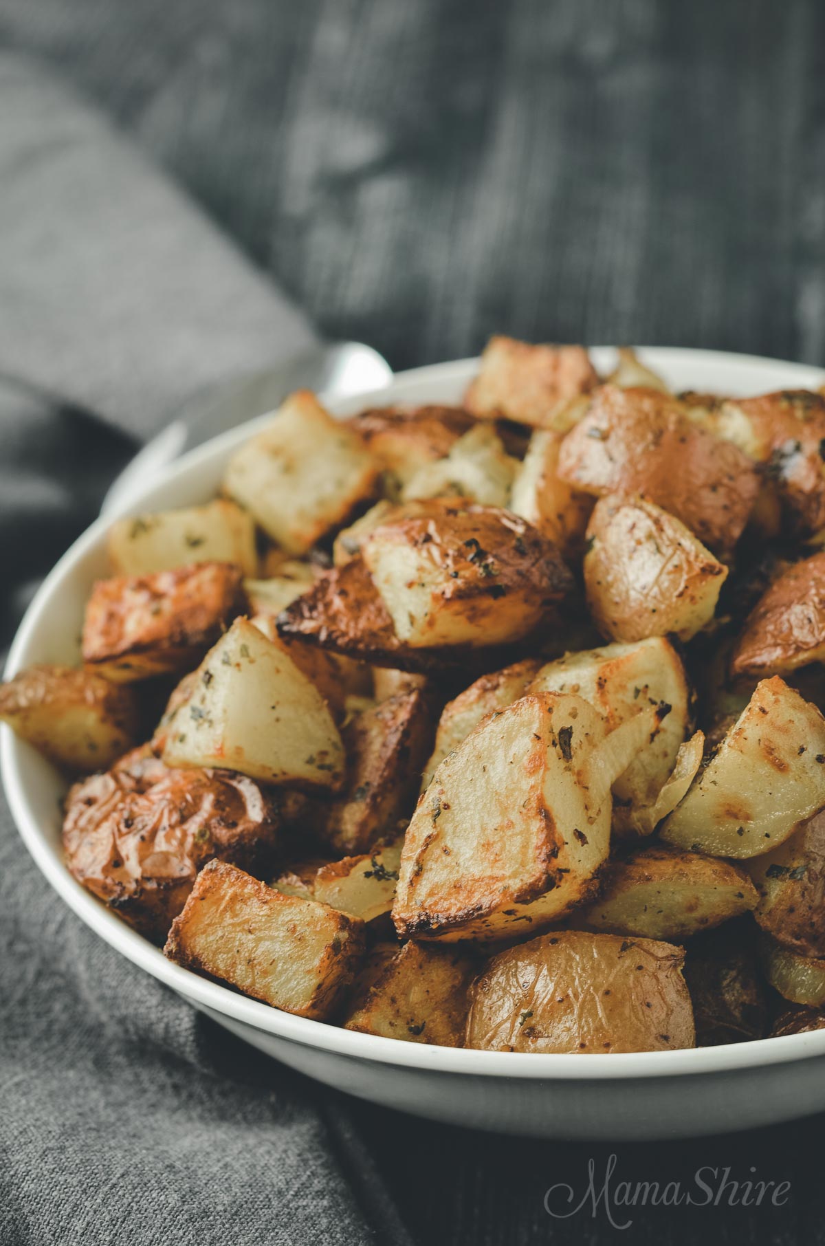 Roasted red potatoes made in an air fryer. 