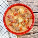 Creamy Hamburger Soup with tomatoes