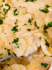 Dairy-Free Scalloped Potatoes fresh from the oven.