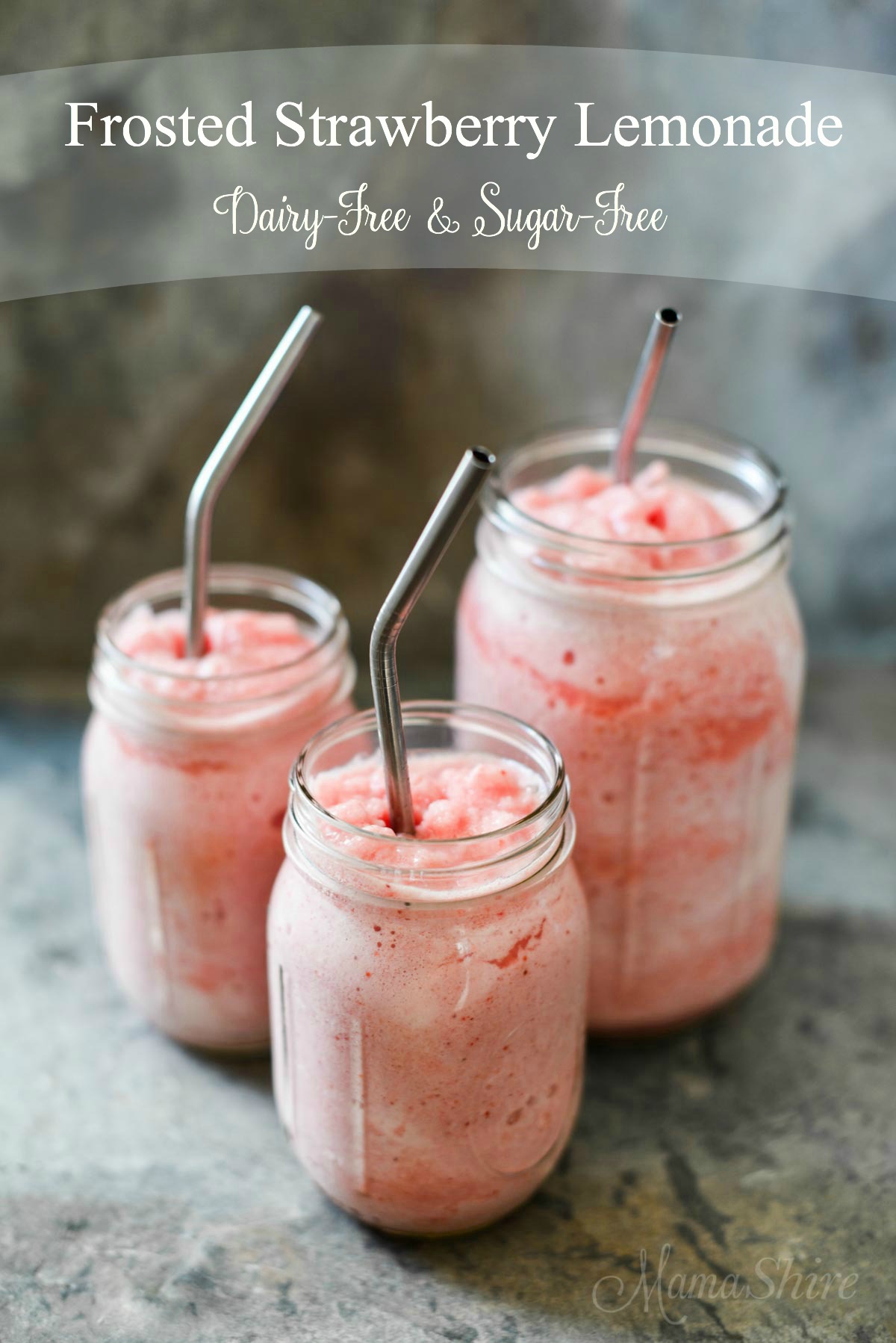 Frosted Strawberry Lemonade - dairy and sugar free.