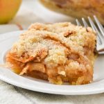 Gluten-free apple slab pie with crumb topping.