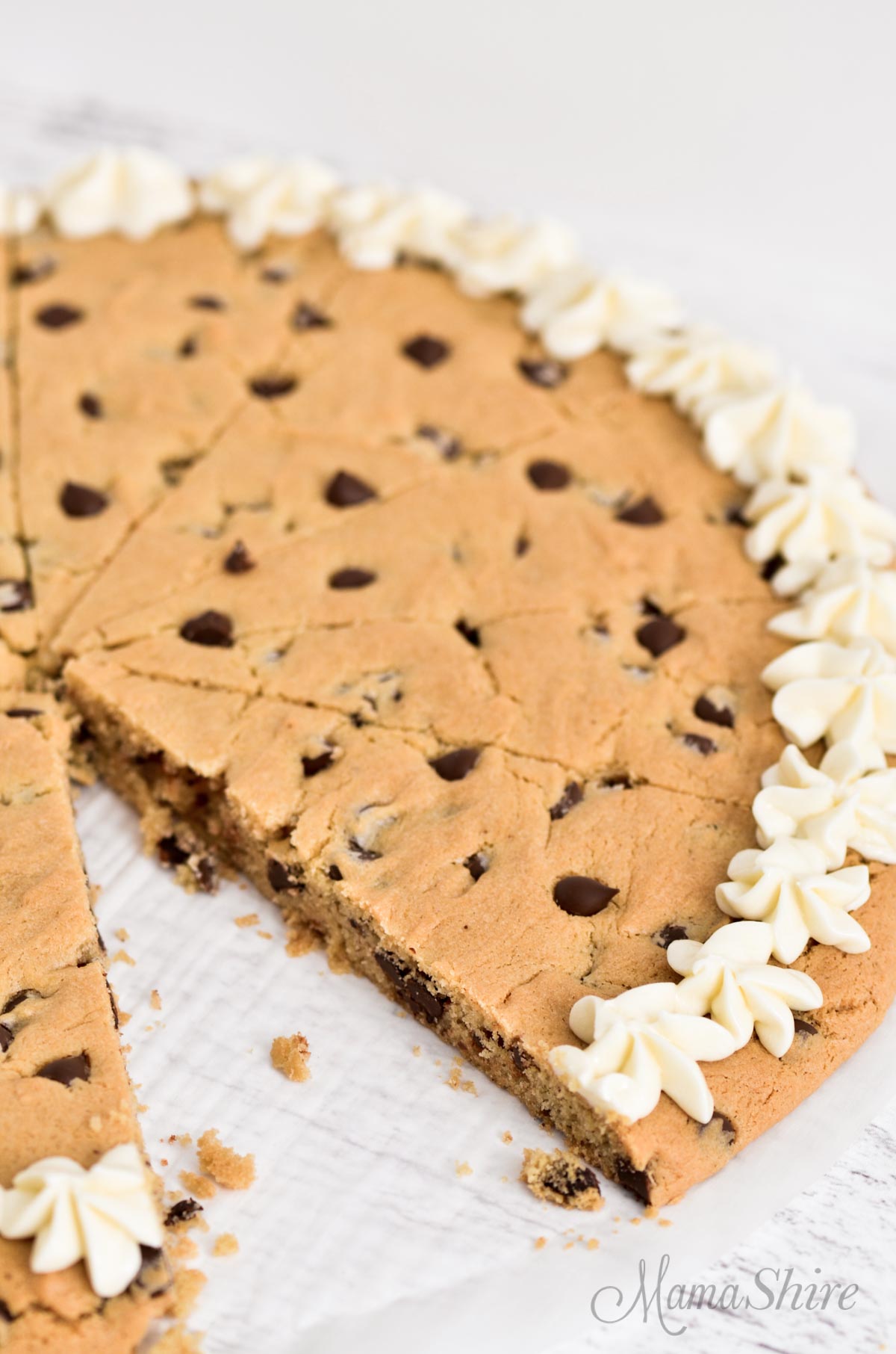 Giant gluten-free cookie pizza.