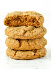 A stack of yummy gluten-free molasses cookies.