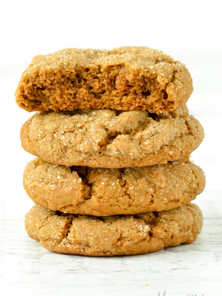 A stack of yummy gluten-free molasses cookies.