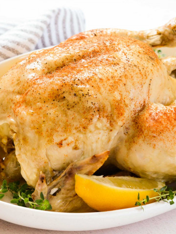 A whole chicken cooked in an Instant Pot