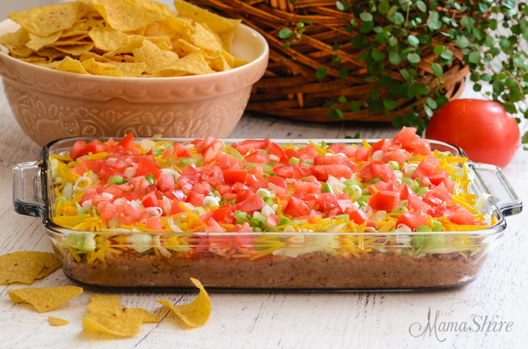 DairyFree Layered Bean Dip (GlutenFree) MamaShire