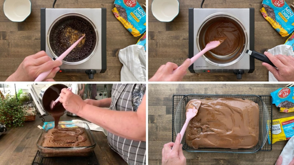 Making easy peanut butter and chocolate icing