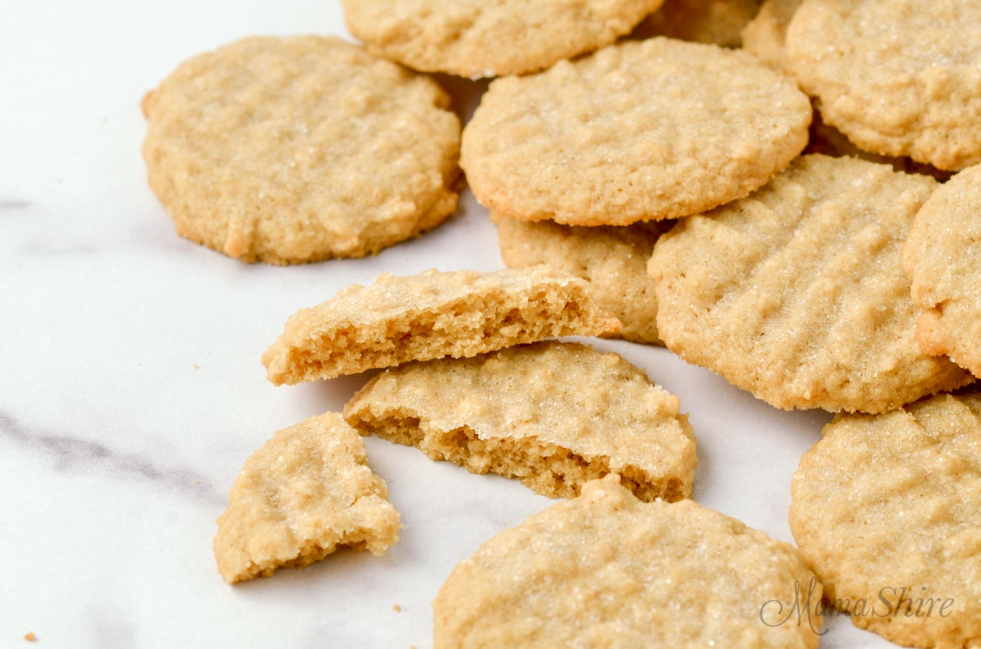 Freshly baked peanut butter cookies made with a gluten-free and dairy-free recipe.