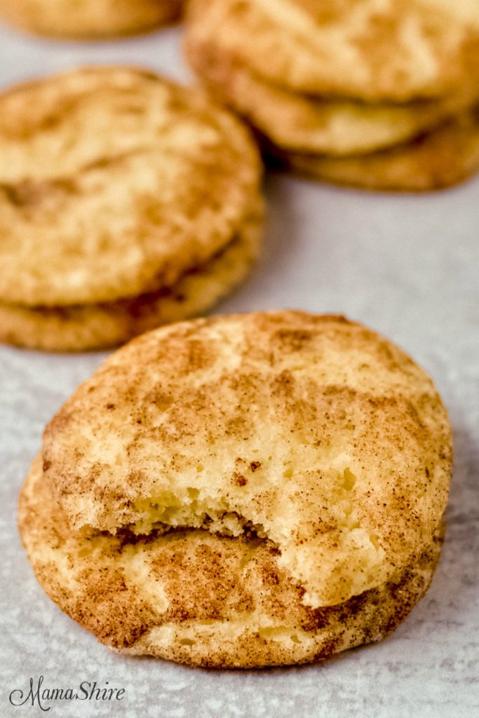 Gluten-free snickerdoodles with the classic sugar and cinnamon topping.