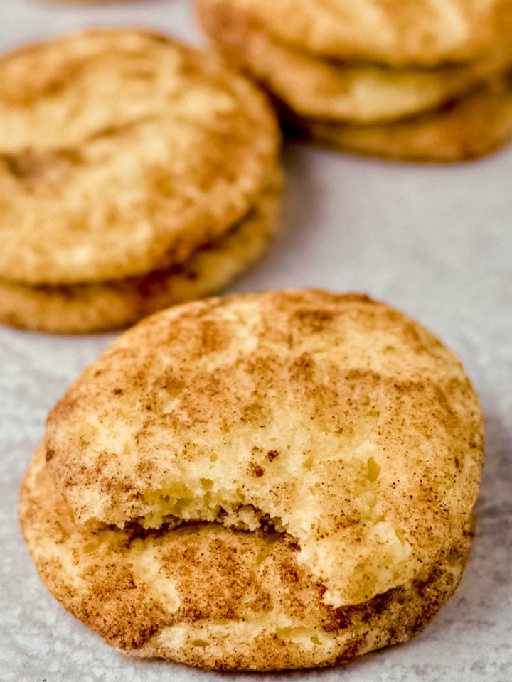 Gluten-free snickerdoodles with the classic sugar and cinnamon topping.