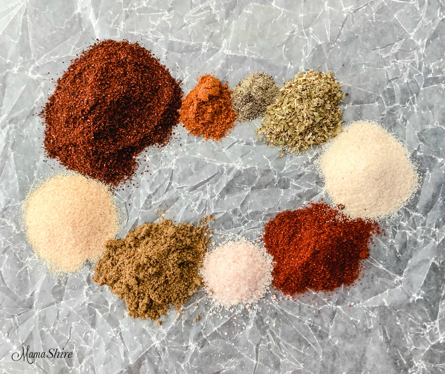 9 different seasonings that go into a homemade taco seasoning.